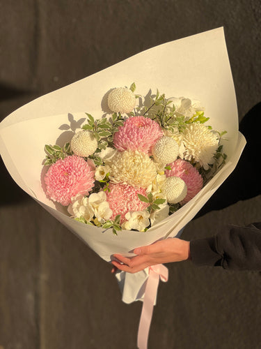 Blushing Harmony Flower Bouquet by Florist Corner for delivery in Melbourne a