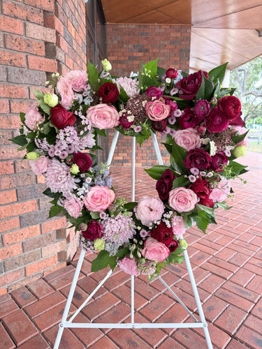 Heart Shaped Funeral Wreath for Funeral Flower Delivery in Melbourne - Soft & Pastel