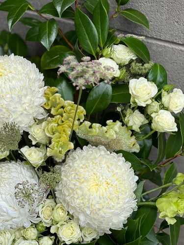 Sympathy Flower Arrangement of Seasonal Flowers Arranged by Melbourne Florist