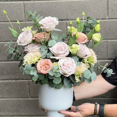 flower arrangement in a ceramic vase