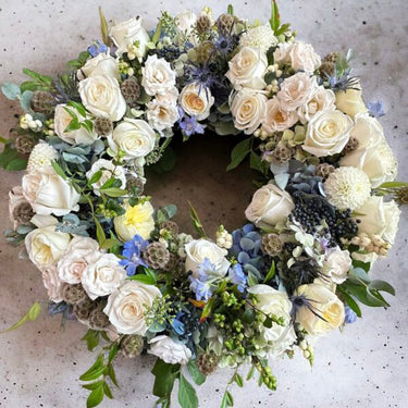 Eternal Funeral Wreath for Delivery of Funeral Flowers in Melbourne - Soft & Pastel