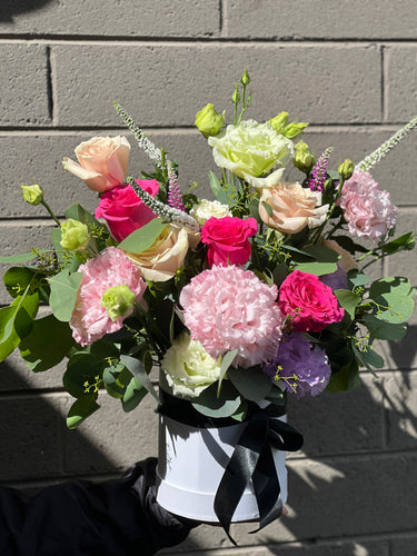 Floral Hatbox Arrangement by Melbourne Florist at Florist Corner