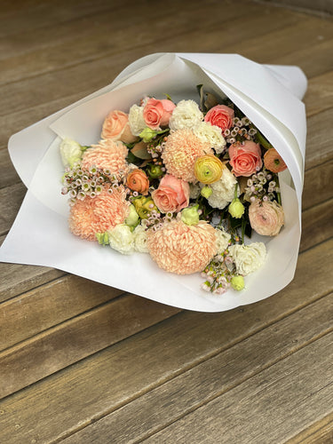 Life is A Peach Flower Bouquet Made by Mount Waverley for Melbourne Delivery