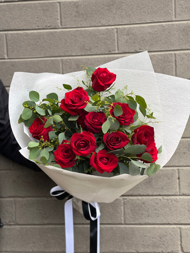 One Dozen of Red Rose Bouquet for Roses Delivery in Melbourne